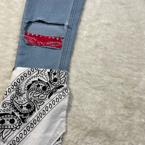 Bandana BOHO Street Wear Woman’s Jeans - Picture 3 of 9